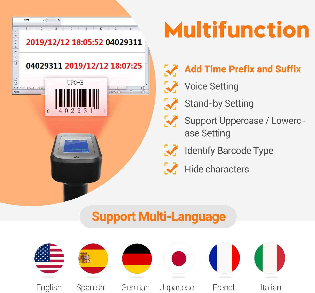 HW0006Pro 2D Ekranlı Kablosuz Barkod Tarayıcı