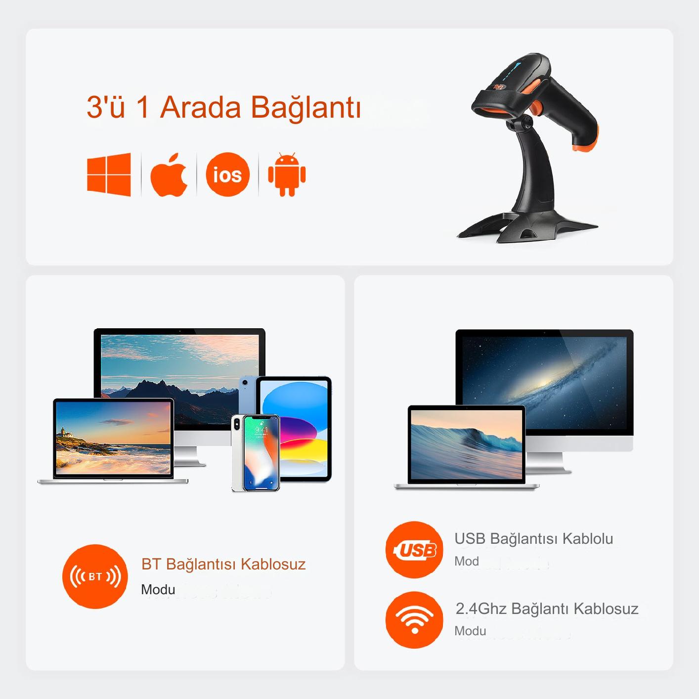 Tera HW0002 2D Kablosuz Barkod Tarayıcı
