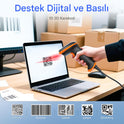 Tera D5100Y Barkod Okuyucu - USB Kablolu, 1D ve 2D QR Kod Okuma, Tak ve Çalıştır, Ergonomik Tasarım, Anti-Şok Silikon, IP54 Toz ve Su Koruma, Çoklu Dil Destekli Barkod Tarayıcı